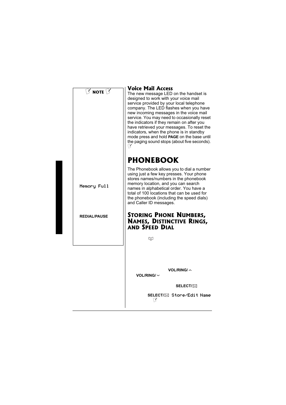 Phonebook | Radio Shack 43-3570 User Manual | Page 30 / 49