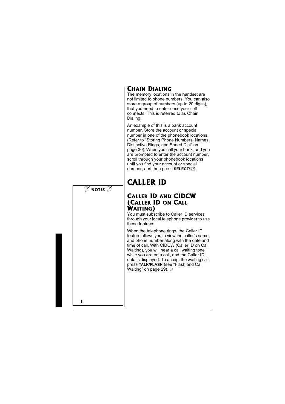 Caller id, Cidcw (c | Radio Shack 43-3570 User Manual | Page 36 / 49