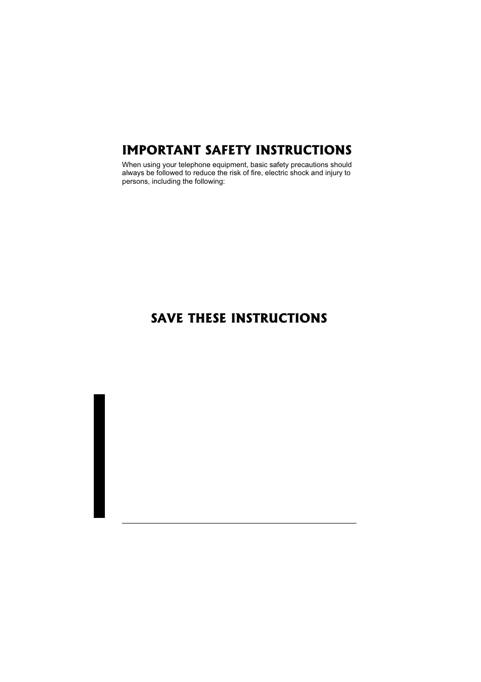 Important safety instructions, Save these instructions | Radio Shack 43-3570 User Manual | Page 6 / 49