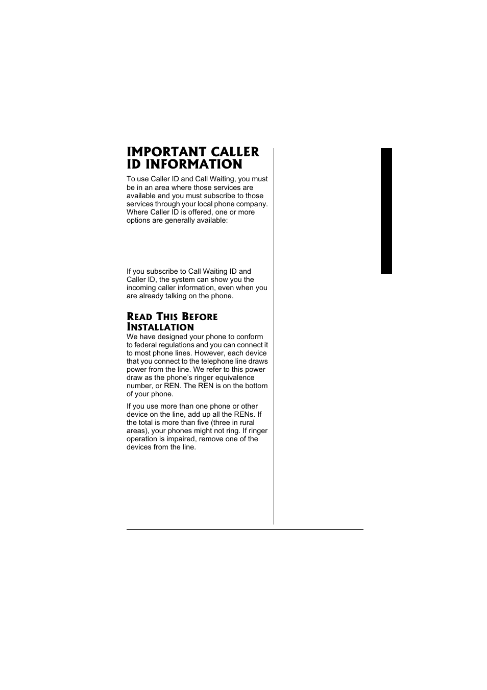 Important caller id information | Radio Shack 43-3570 User Manual | Page 7 / 49