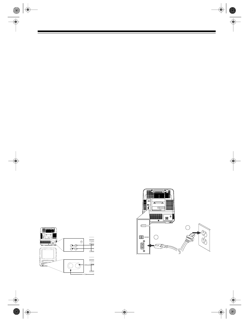 Connecting an external device, Connecting power, Cable channel designations | Using the ac power cord | Radio Shack 28 User Manual | Page 13 / 44