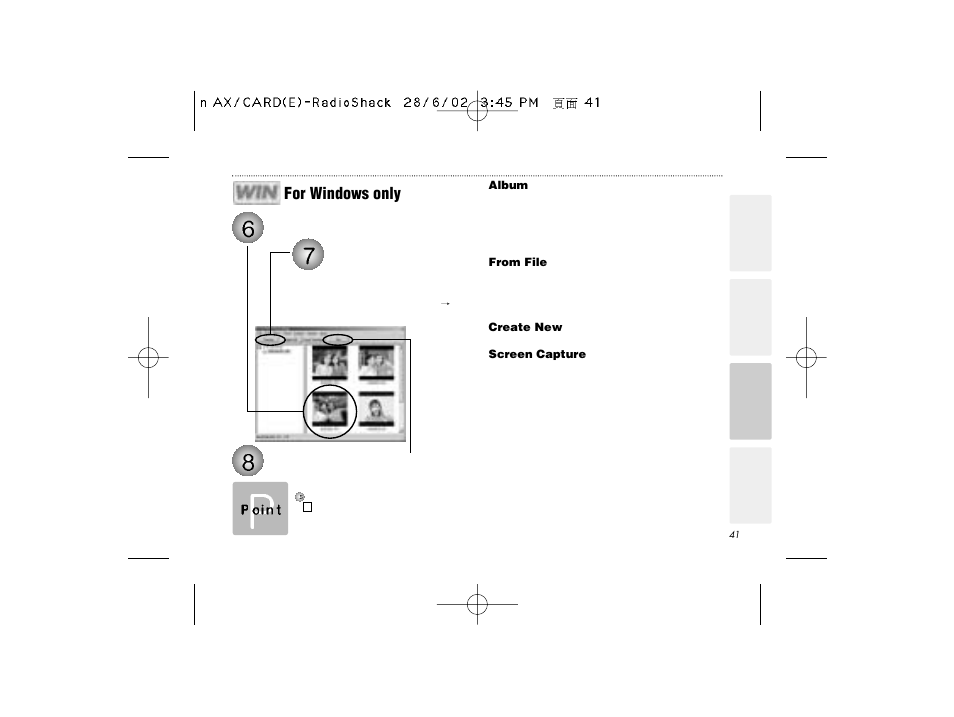 For windows only | Radio Shack B-020405 User Manual | Page 41 / 52