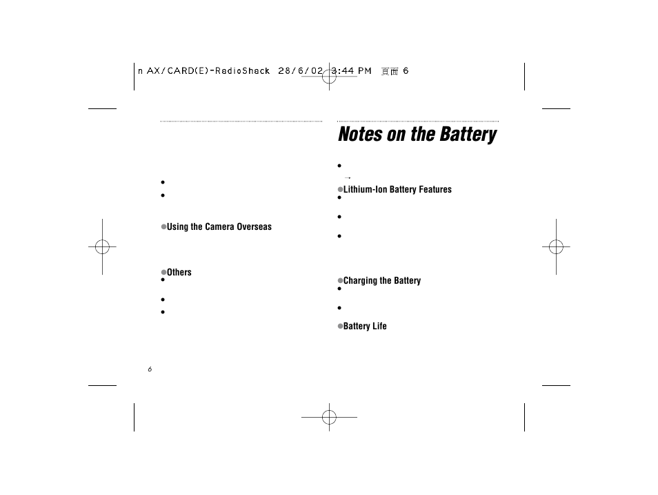 Radio Shack B-020405 User Manual | Page 6 / 52