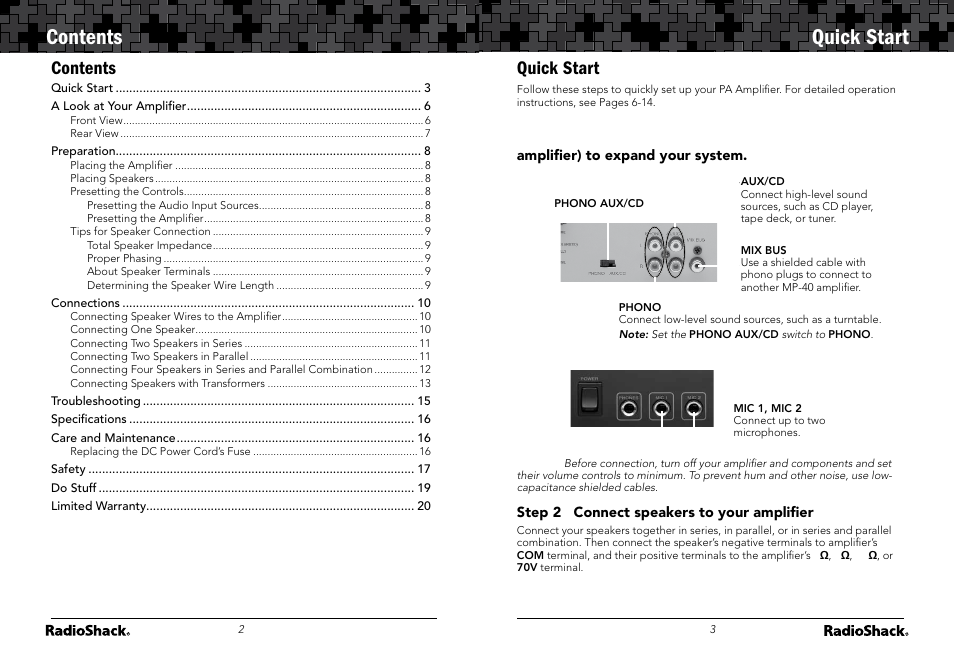 Radio Shack 32-2054 User Manual | Page 2 / 11