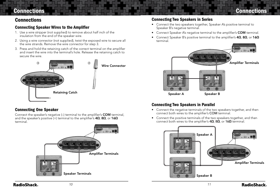 Connections | Radio Shack 32-2054 User Manual | Page 6 / 11