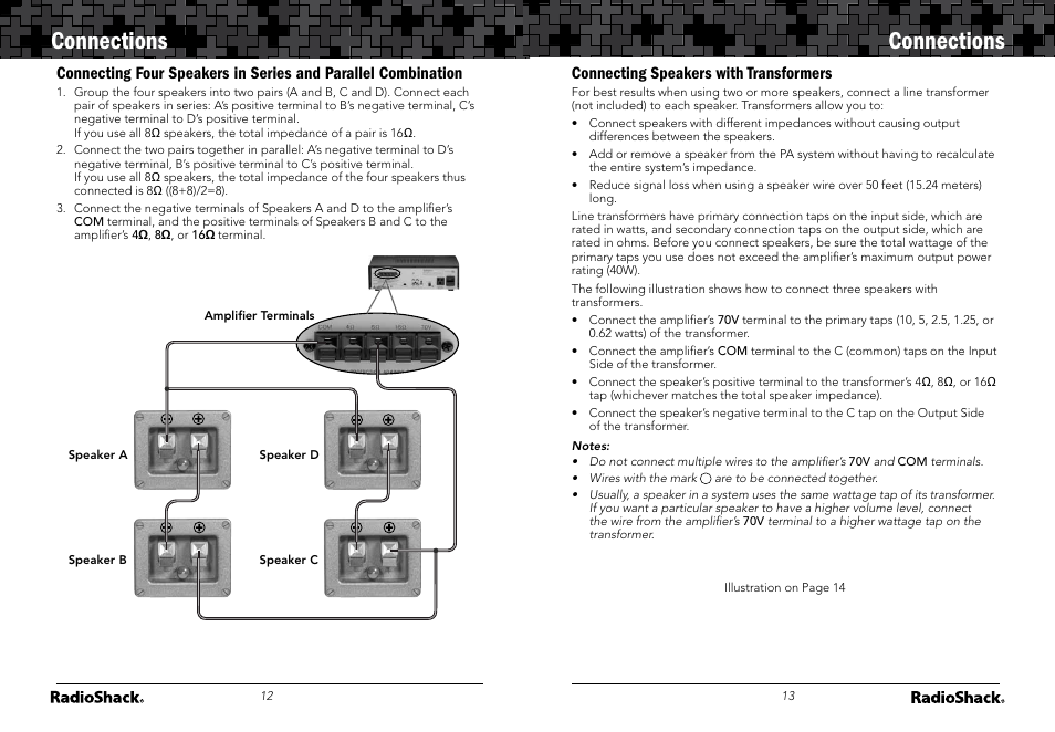 Connections | Radio Shack 32-2054 User Manual | Page 7 / 11