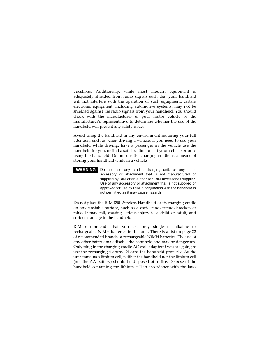 Radio Shack RIM 850 User Manual | Page 10 / 204