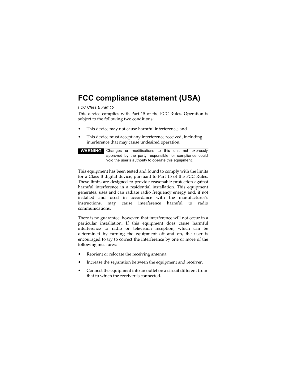 Fcc compliance statement (usa) | Radio Shack RIM 850 User Manual | Page 3 / 204