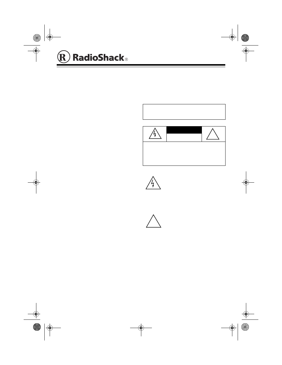 Radio Shack 26-527 User Manual | 4 pages