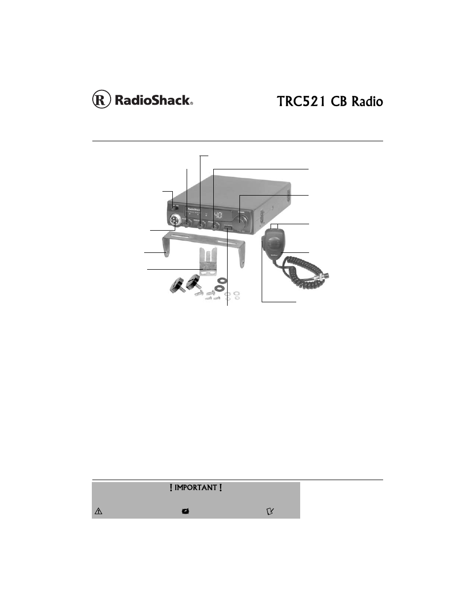Radio Shack TRC521 CB User Manual | 16 pages