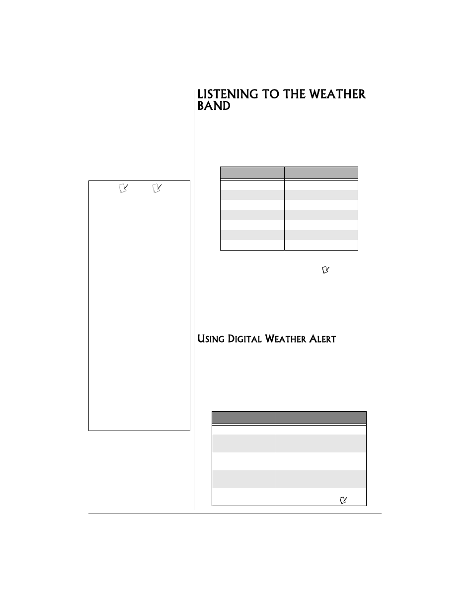 Listening to the weather band . 10, Using digital weather alert, Listening to the weather band | Radio Shack TRC521 CB User Manual | Page 10 / 16