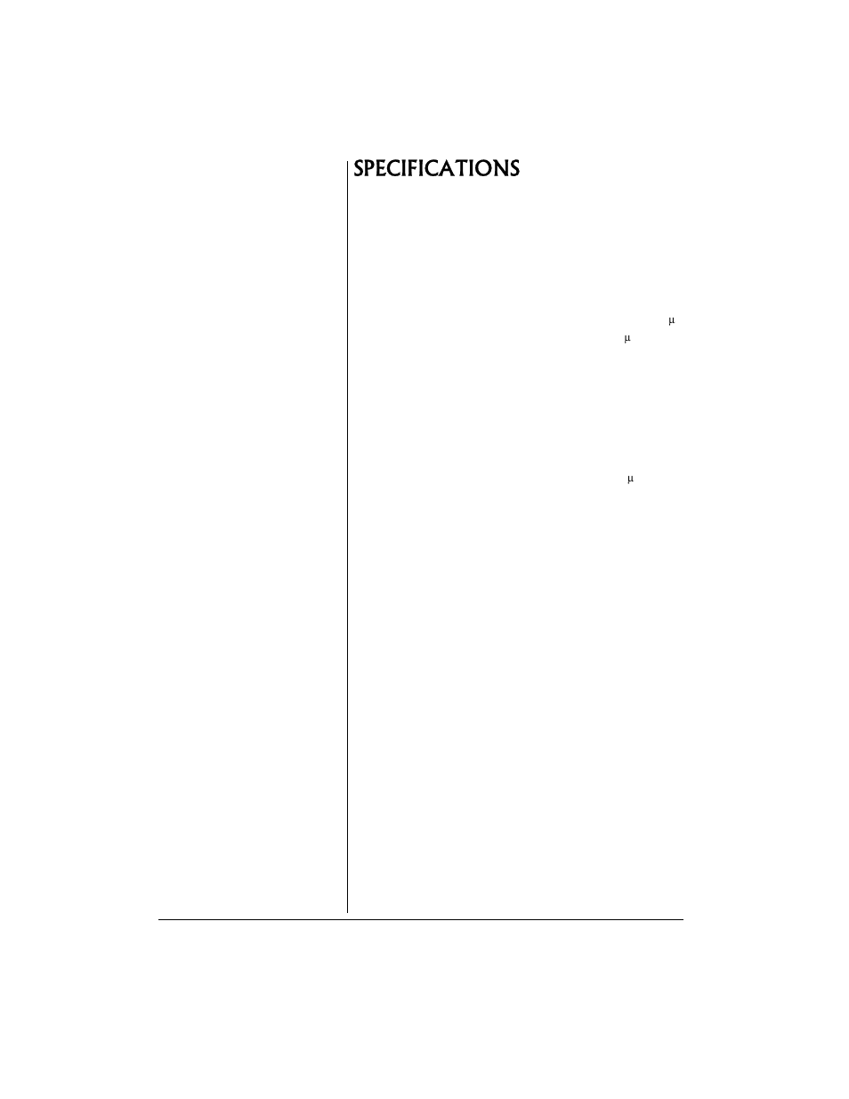 Specifications | Radio Shack TRC521 CB User Manual | Page 14 / 16