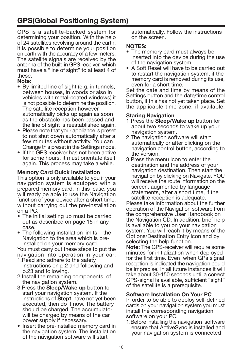 Gps(global positioning system) | Radio Shack PLNV430 User Manual | Page 10 / 12