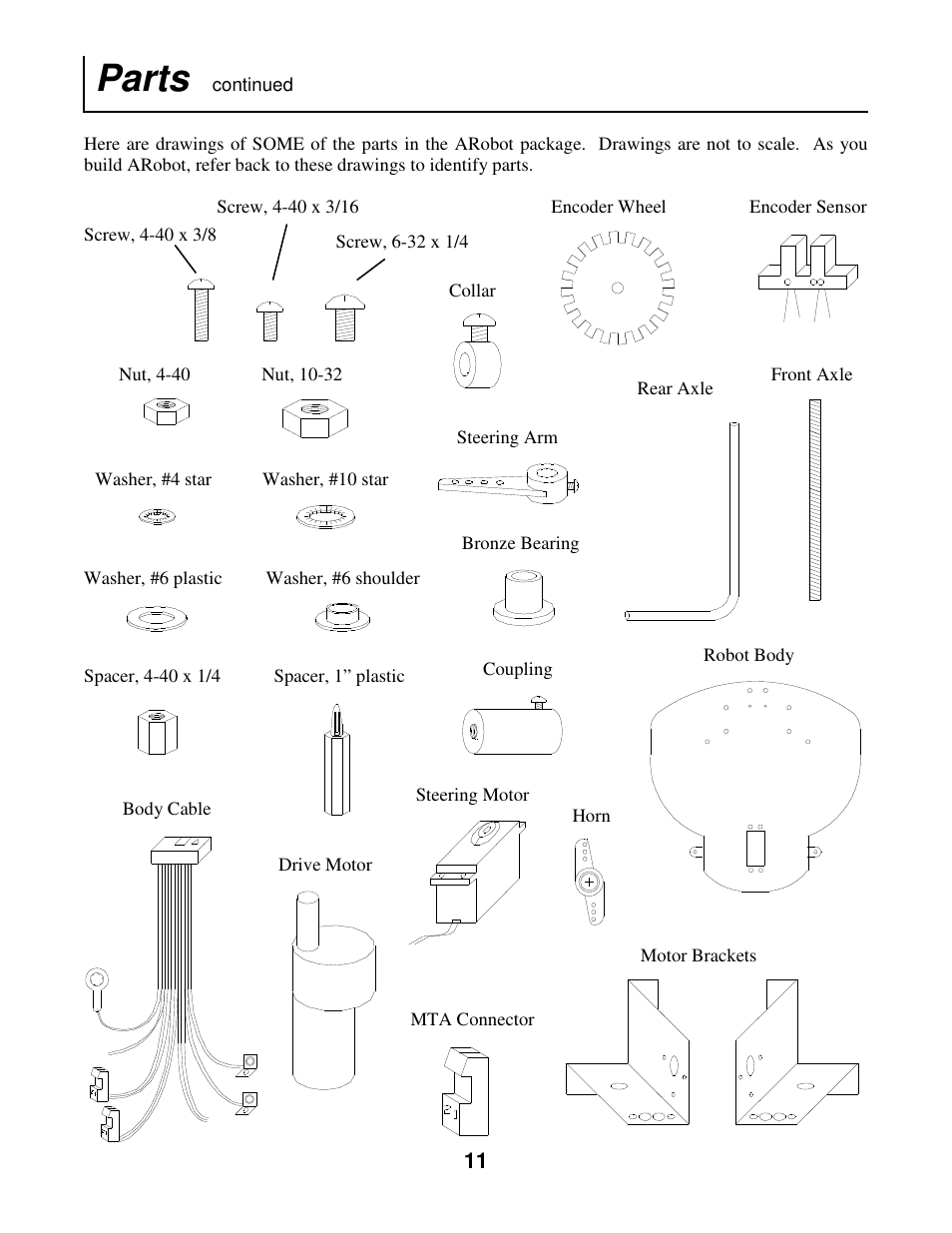 Parts | Radio Shack Mobile Robot User Manual | Page 14 / 54