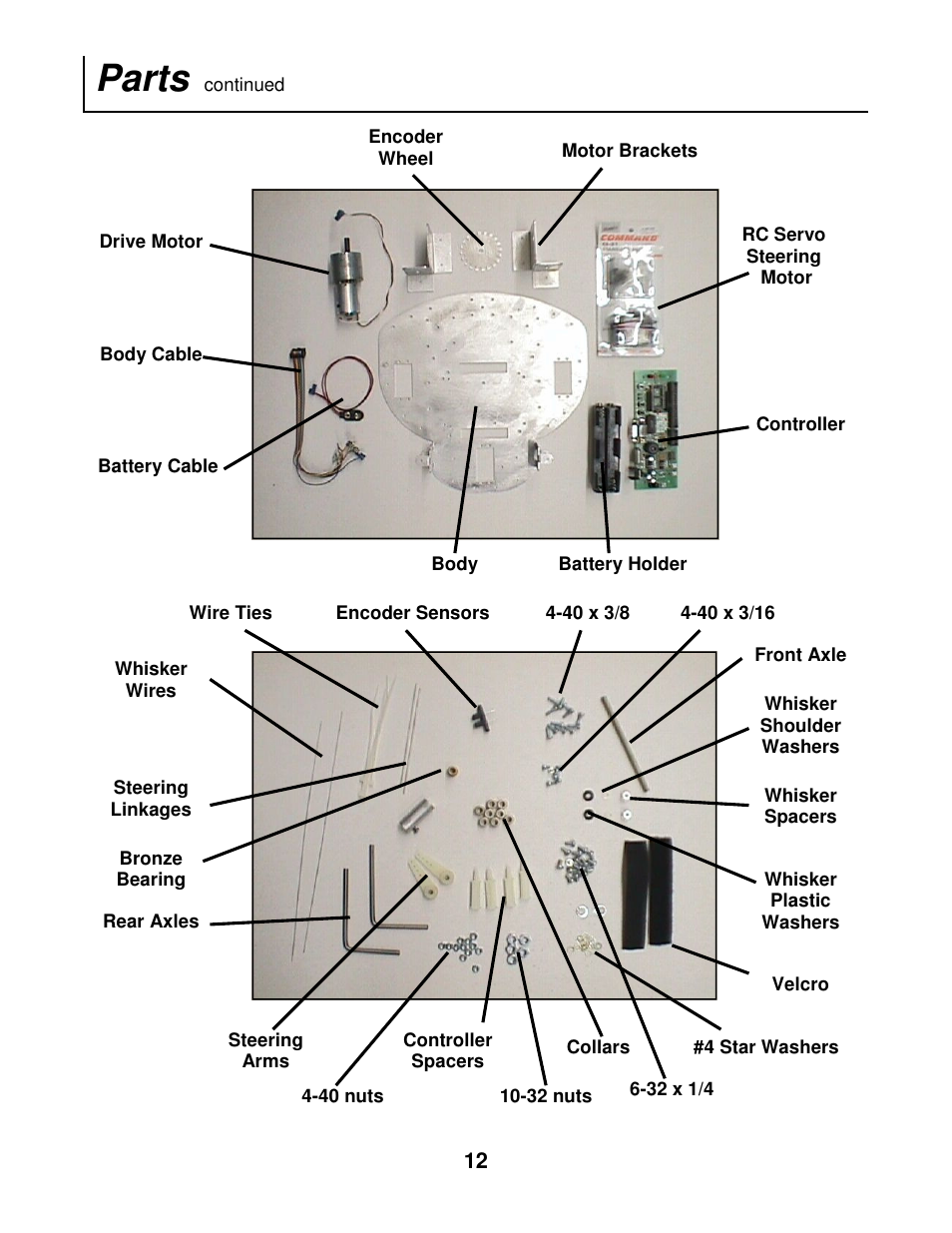 Parts | Radio Shack Mobile Robot User Manual | Page 15 / 54