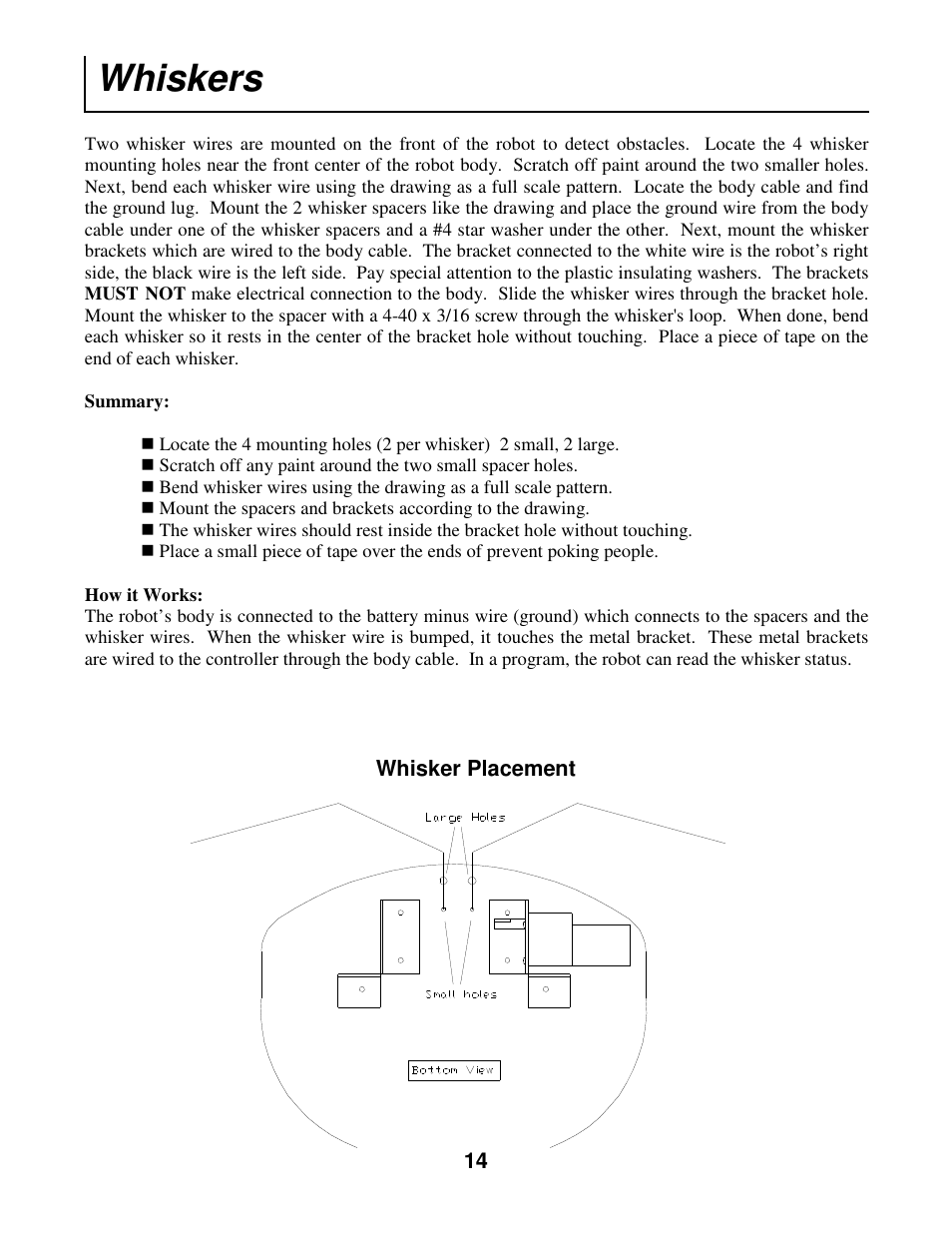 Whiskers | Radio Shack Mobile Robot User Manual | Page 17 / 54