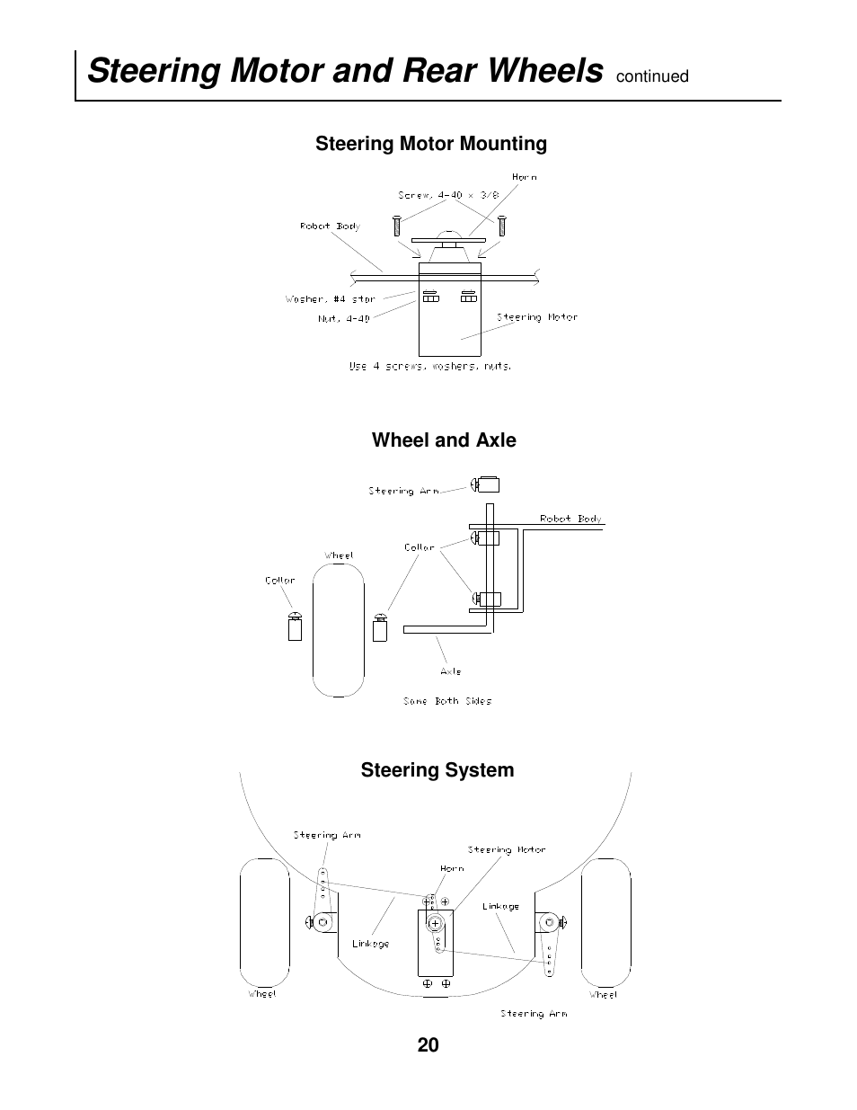 Steering motor and rear wheels | Radio Shack Mobile Robot User Manual | Page 23 / 54