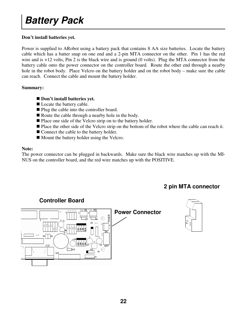 Battery pack | Radio Shack Mobile Robot User Manual | Page 25 / 54
