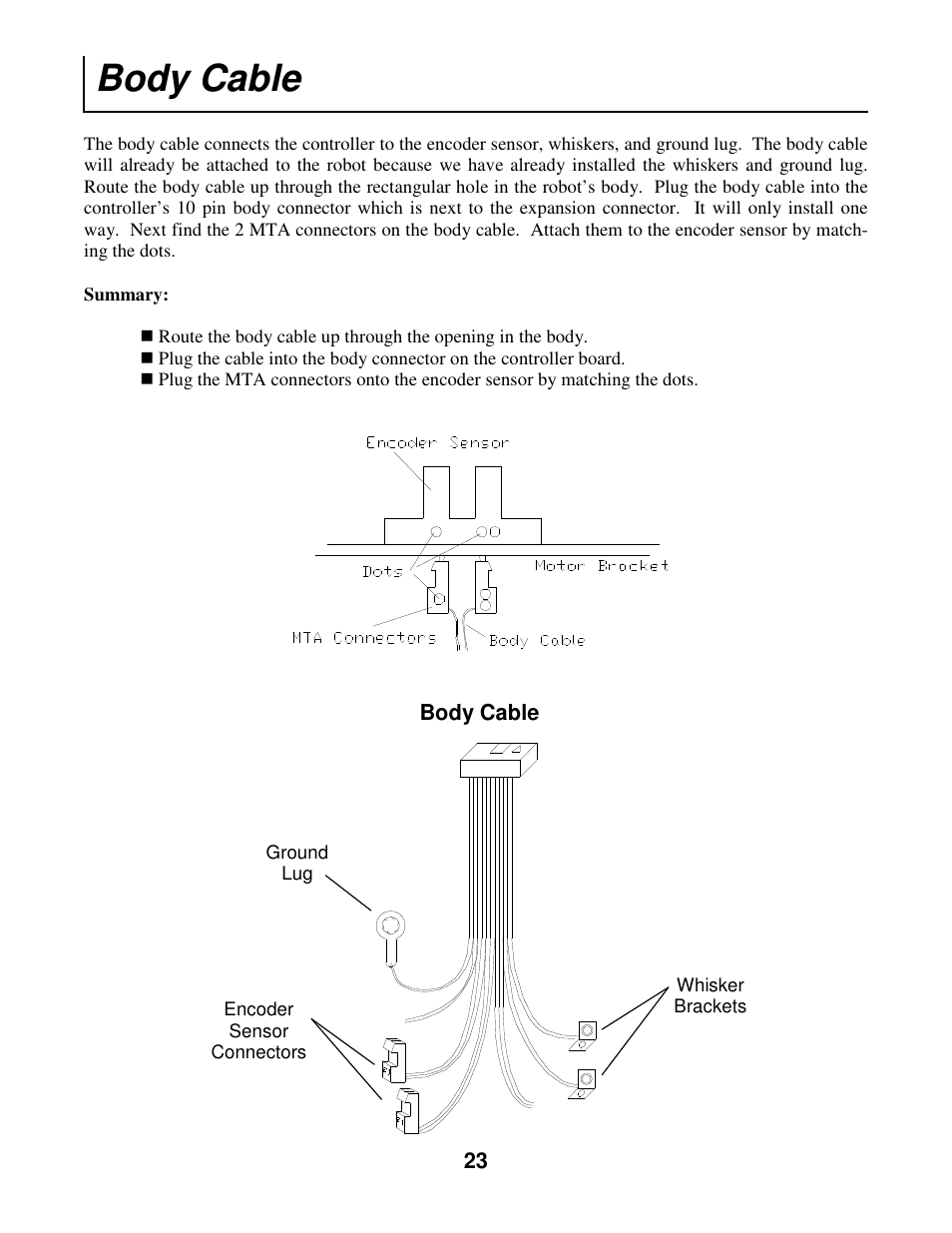 Body cable | Radio Shack Mobile Robot User Manual | Page 26 / 54