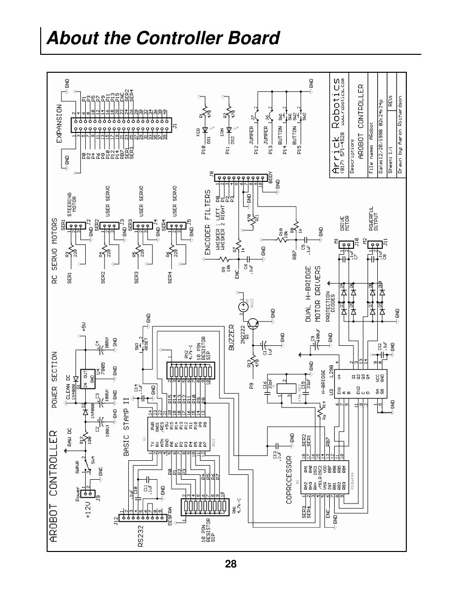 About the controller board | Radio Shack Mobile Robot User Manual | Page 31 / 54