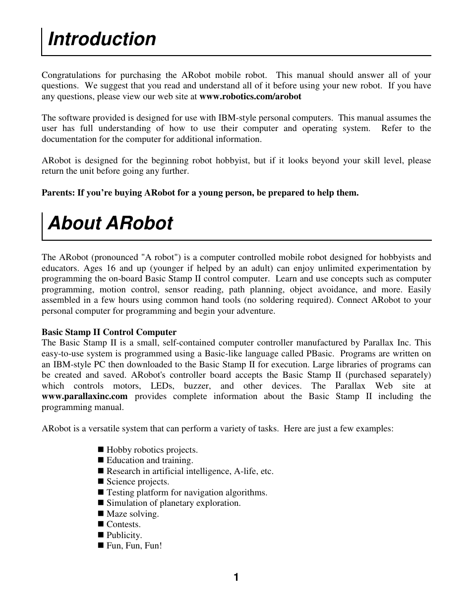 Introduction, About arobot | Radio Shack Mobile Robot User Manual | Page 4 / 54
