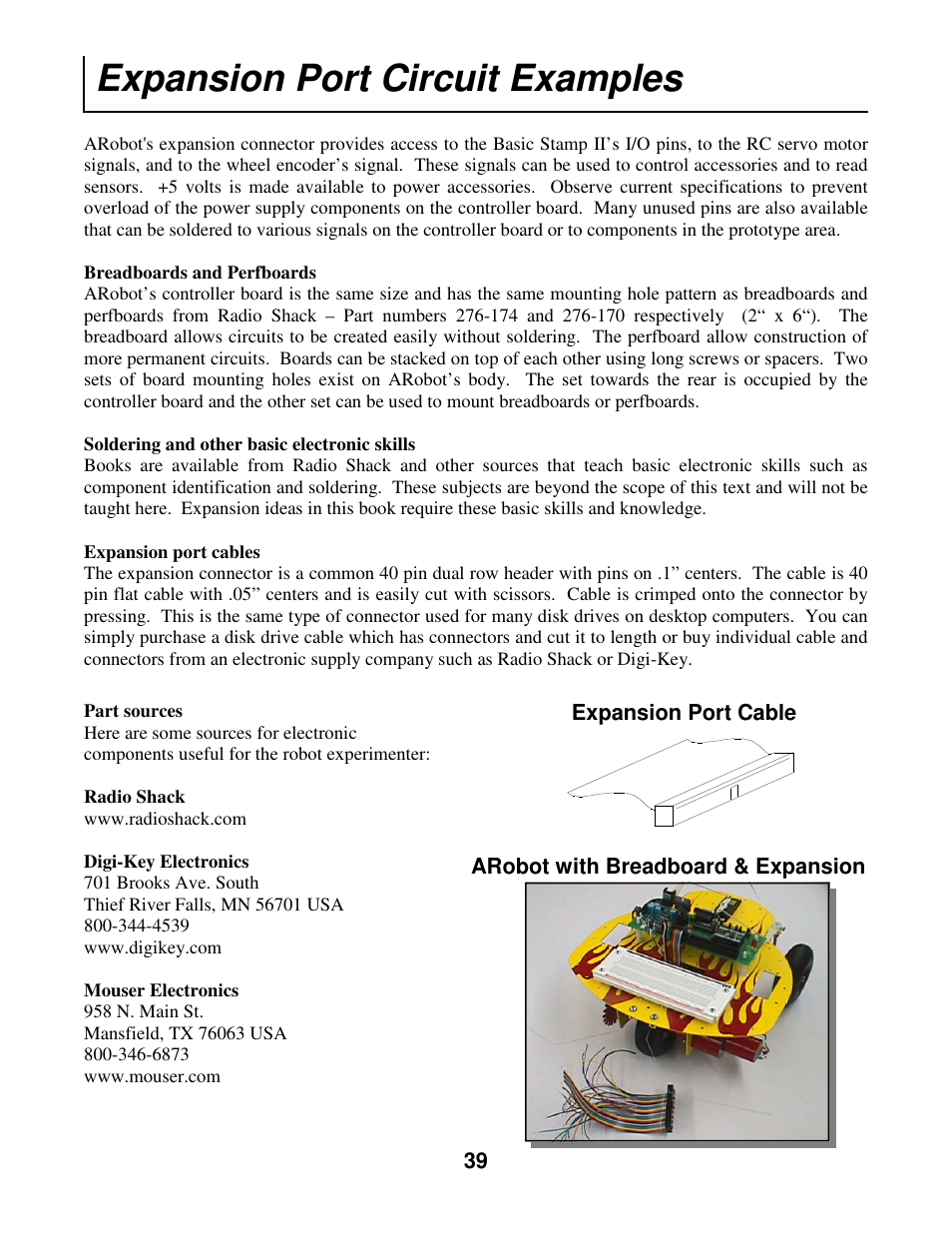 Expansion port circuit examples | Radio Shack Mobile Robot User Manual | Page 42 / 54