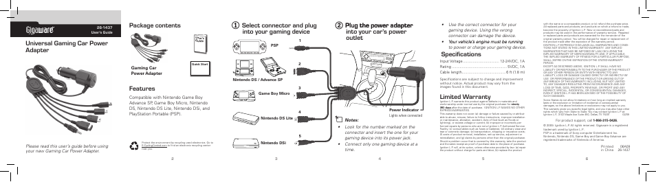 Radio Shack Gigaware 26-1437 User Manual | 1 page