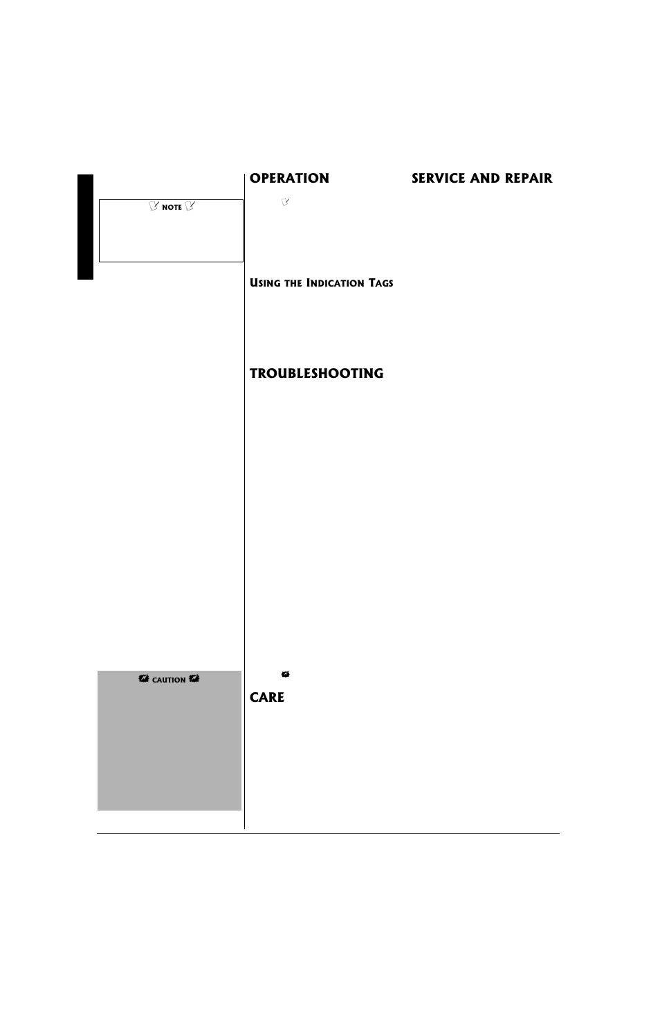 Operation, Troubleshooting, Care | Service and repair | Radio Shack 61-2404 User Manual | Page 2 / 4