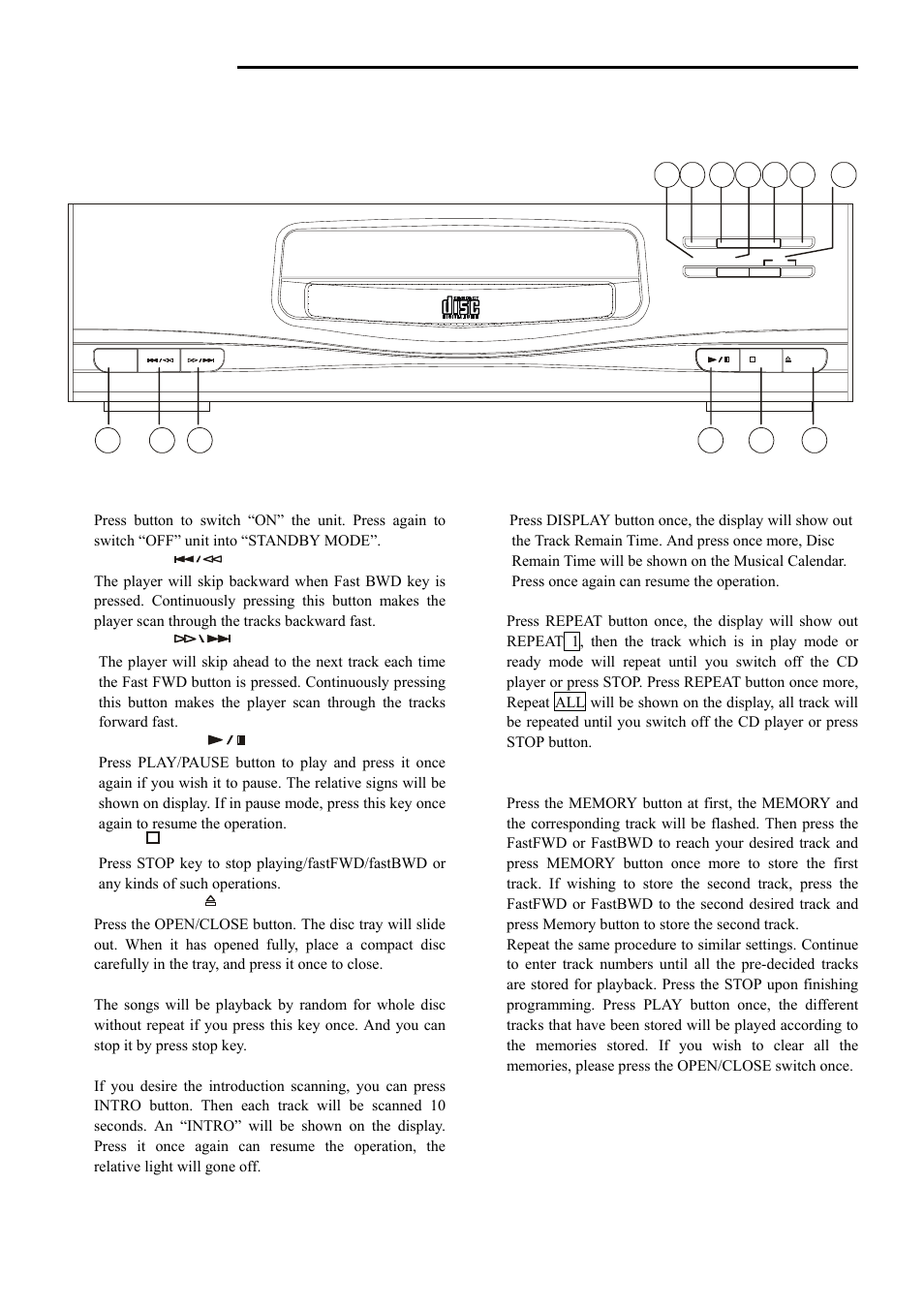 Panel information | Radio Shack PT-668C User Manual | Page 3 / 5