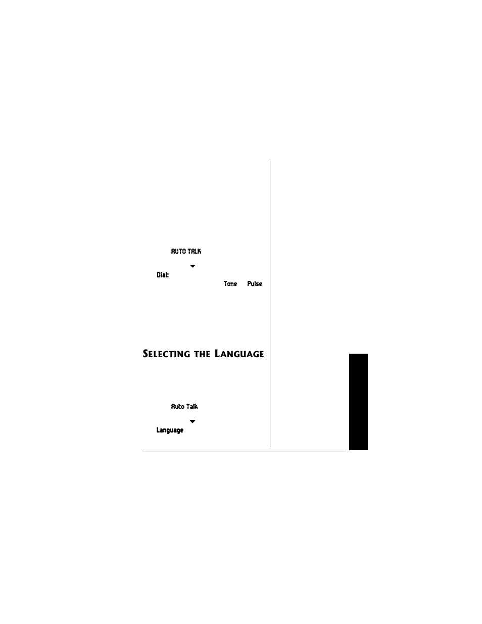 Selecting the language | Radio Shack 43-3545 User Manual | Page 19 / 44