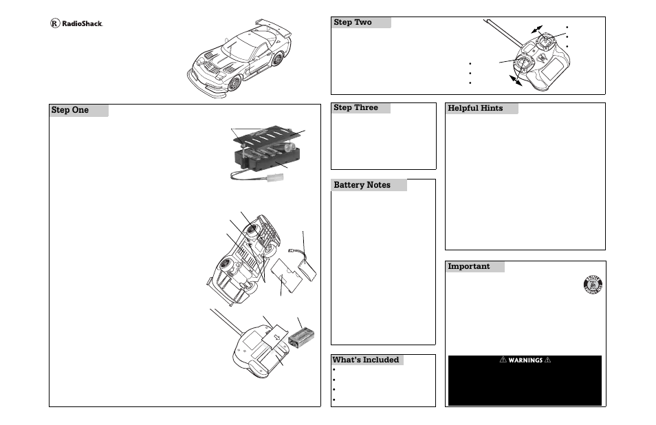 Radio Shack 60-4360 User Manual | 2 pages