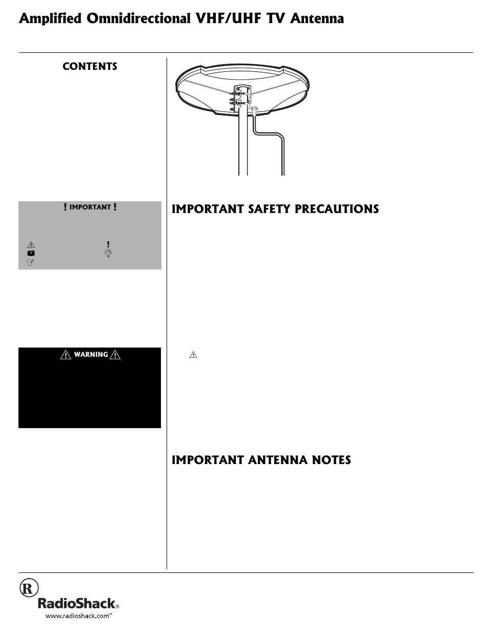 Radio Shack 15-1634 User Manual | 4 pages