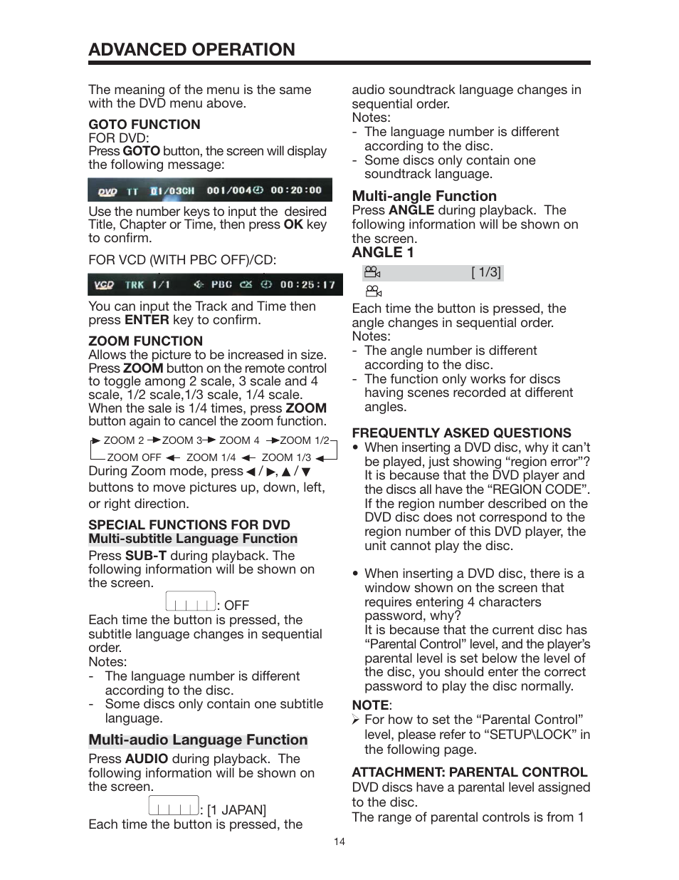 Advanced operation | Radio Shack PLTD145 User Manual | Page 14 / 20