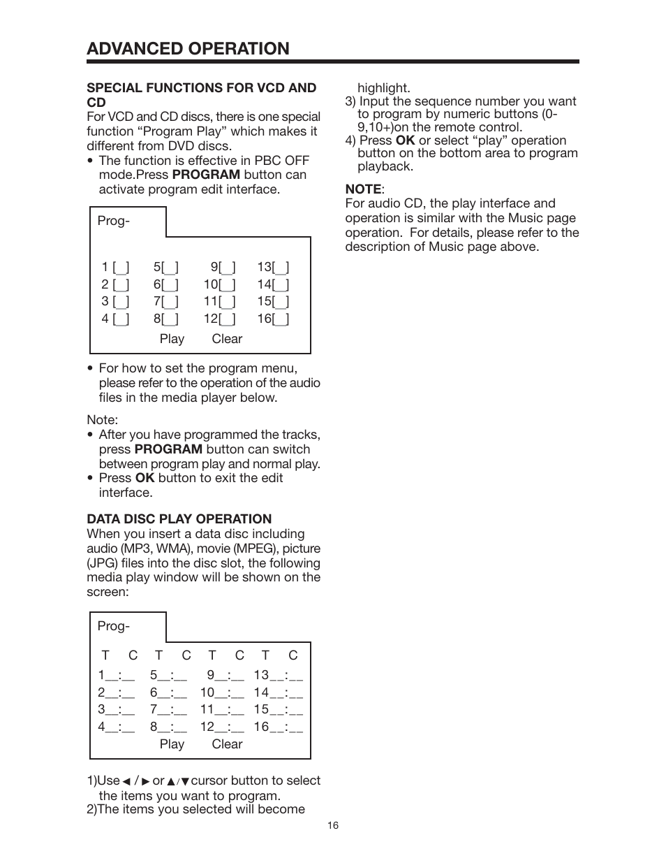 Advanced operation | Radio Shack PLTD145 User Manual | Page 16 / 20