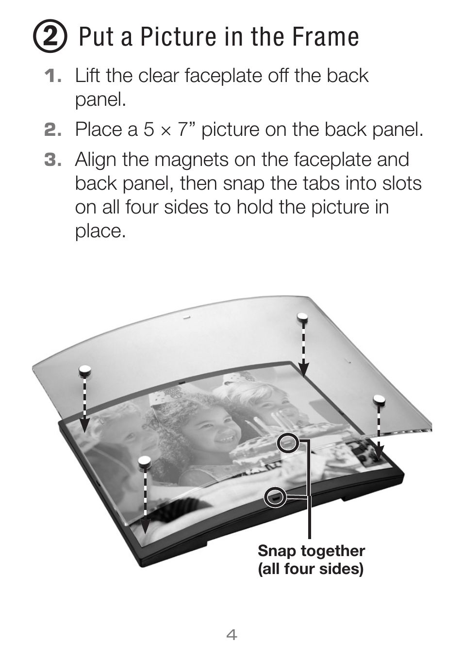 Put a picture in the frame | Radio Shack 63-234 User Manual | Page 4 / 8