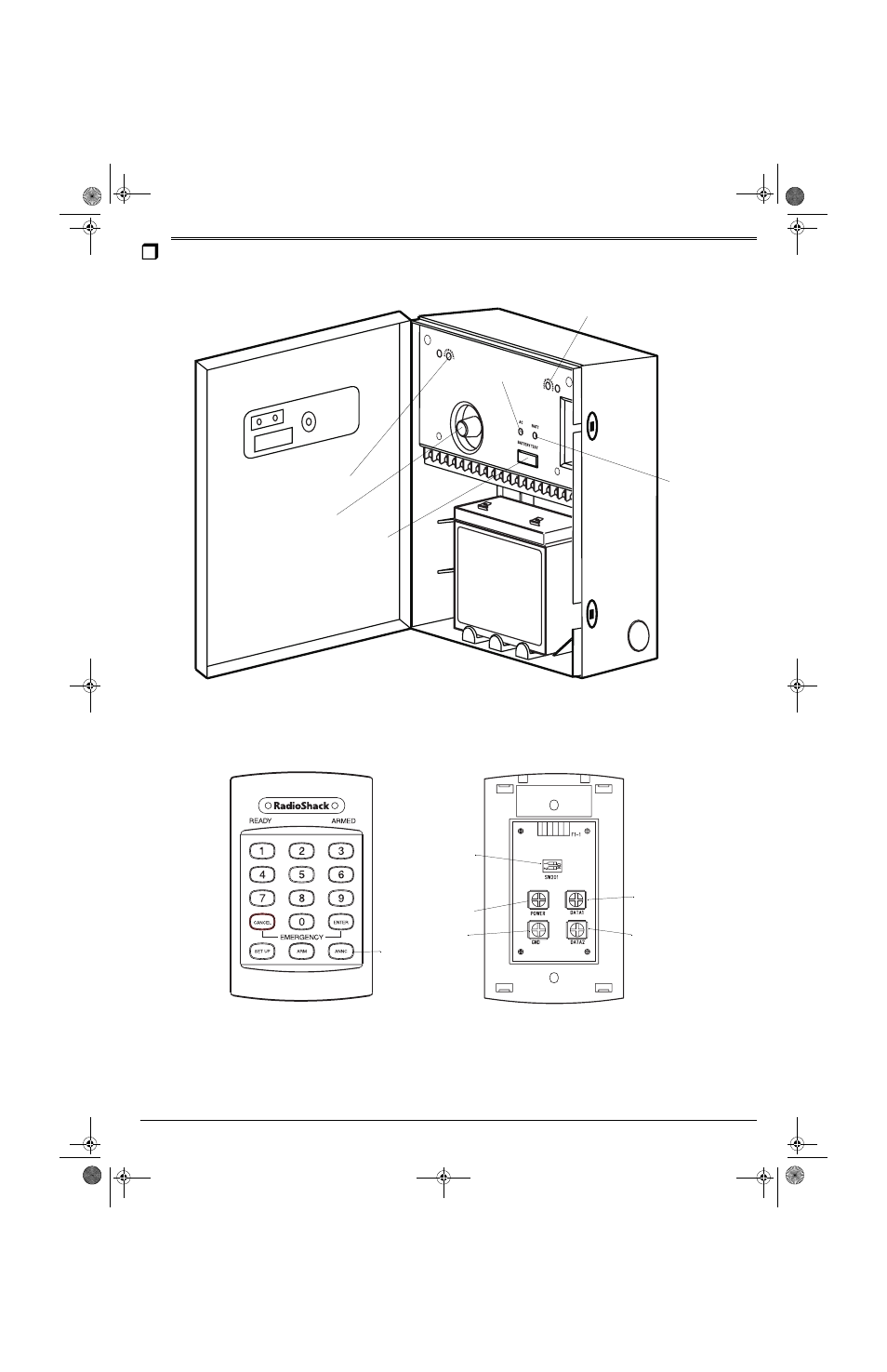 A quick look at your alarm center/keypad | Radio Shack Two-Zone Burglar Alarm System User Manual | Page 3 / 20