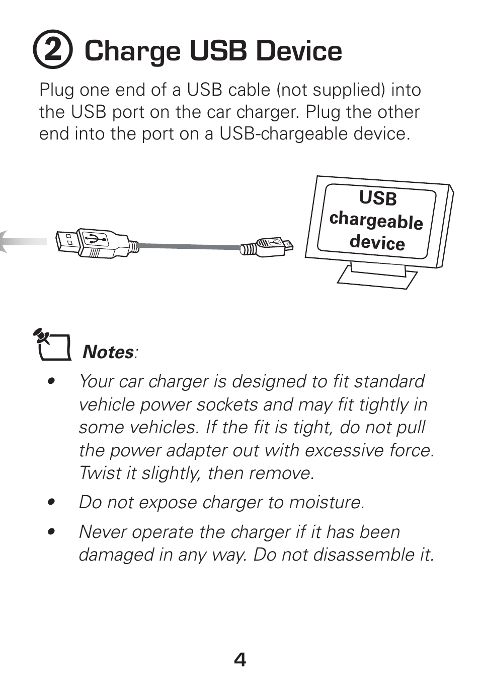 Charge usb device | Radio Shack Gigaware 12-493 User Manual | Page 4 / 8