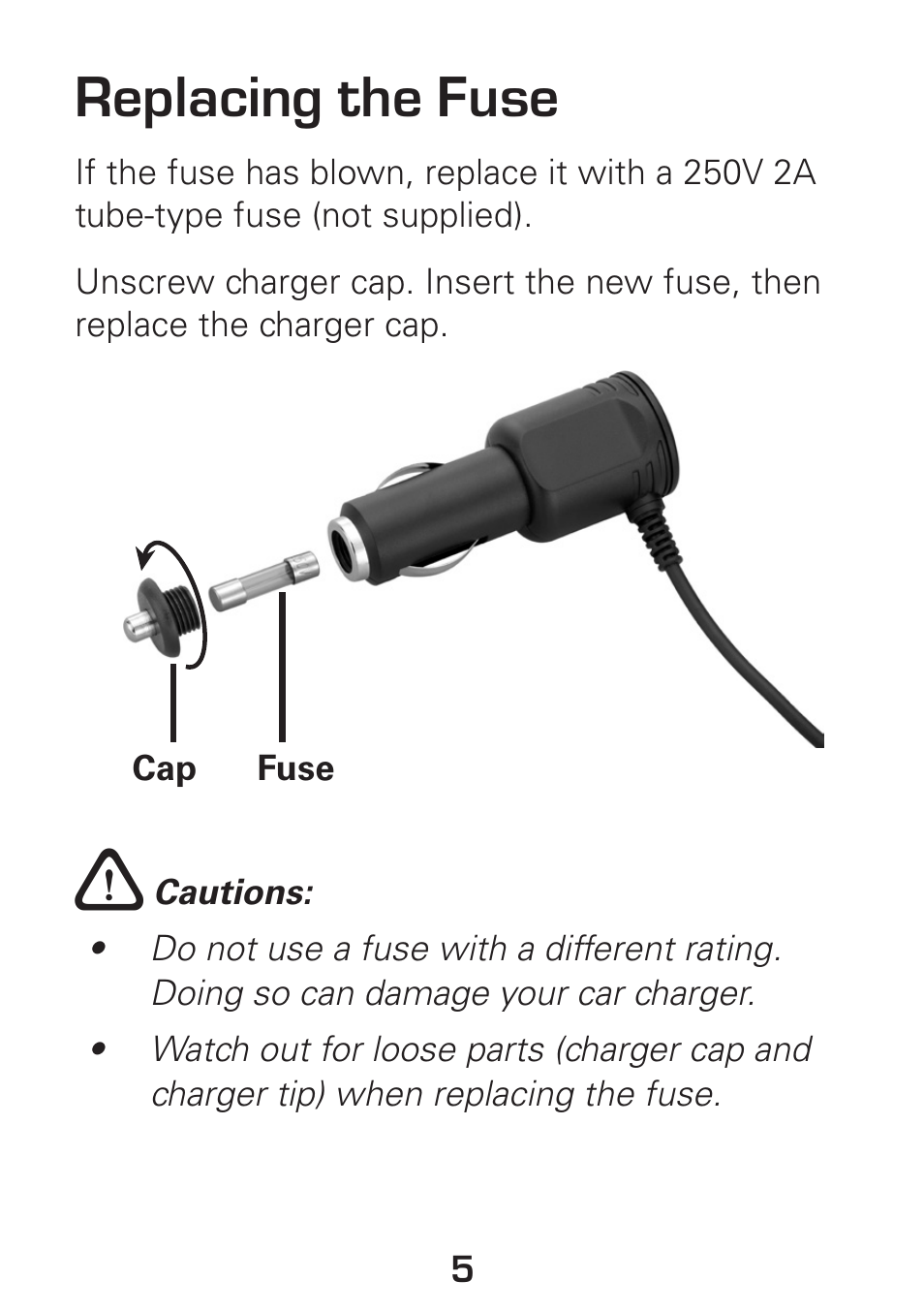 Replacing the fuse | Radio Shack Gigaware 12-493 User Manual | Page 5 / 8