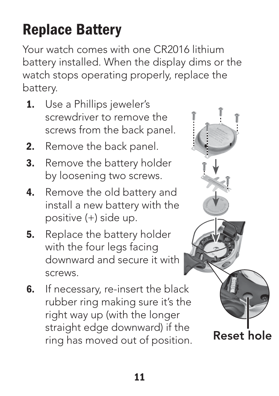 Replace battery | Radio Shack 63-255 User Manual | Page 11 / 14