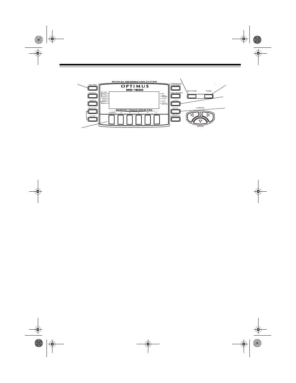 Using the drum pads, Using reverb, Using split | Radio Shack MD-1600 User Manual | Page 13 / 60