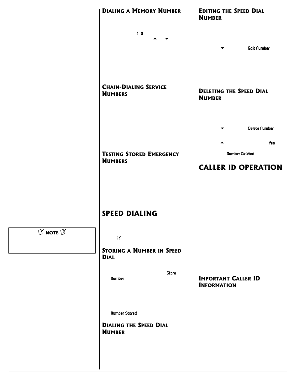 Speed dialing, Caller id operation, Important caller id information | Radio Shack 43-3537 User Manual | Page 8 / 10