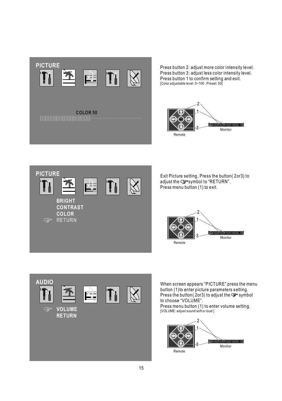 Picture, Audio | Radio Shack PLVH7IP User Manual | Page 16 / 20