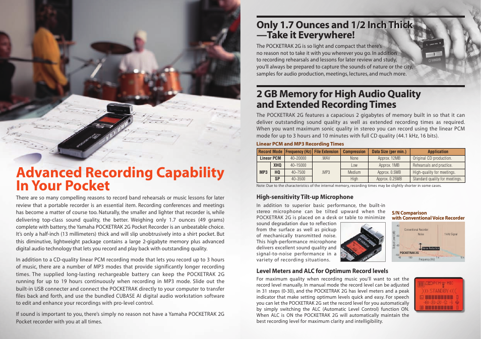 Advanced recording capability in your pocket | Radio Shack Pocketrak 2G User Manual | Page 4 / 8