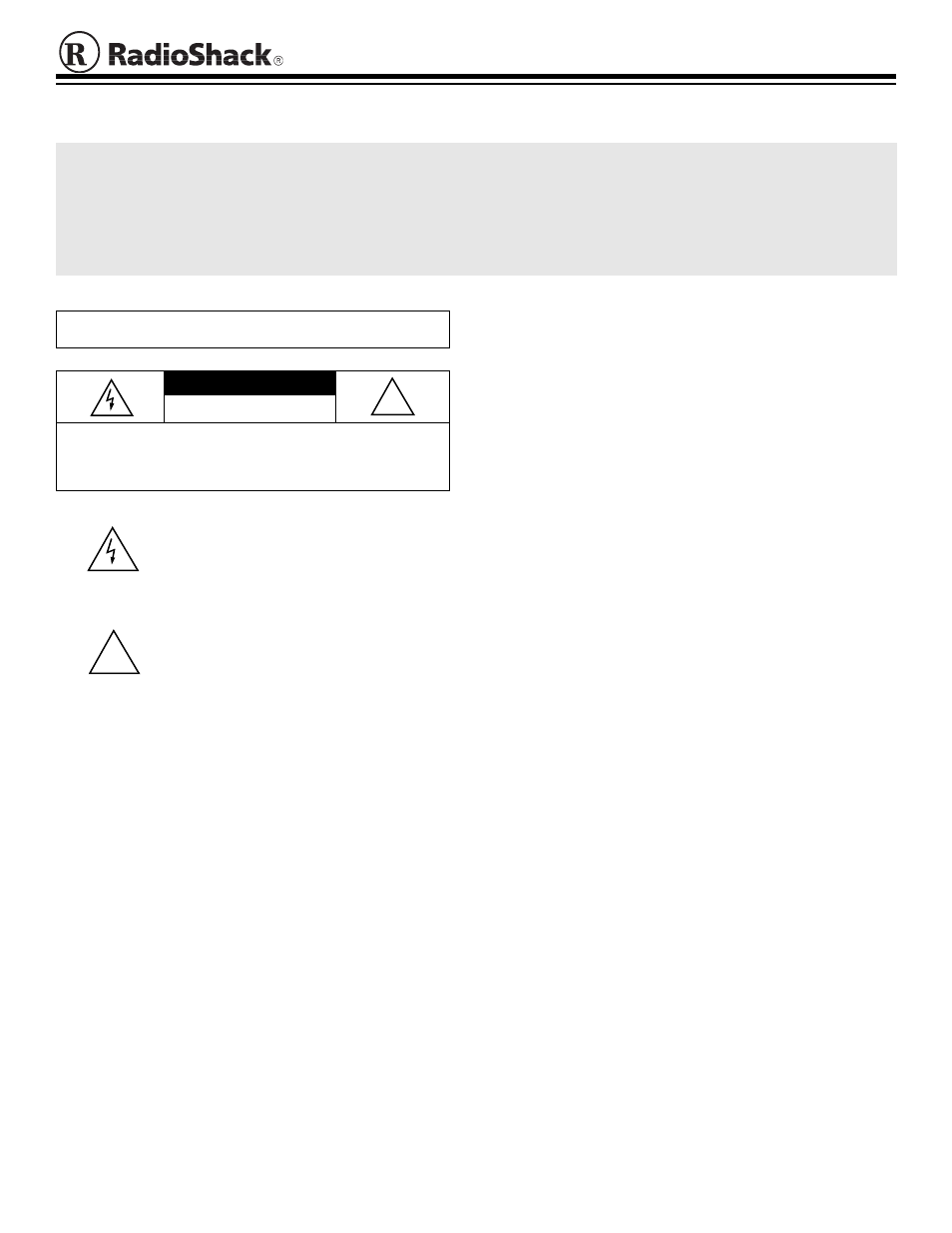 Radio Shack 61-2341 User Manual | 4 pages