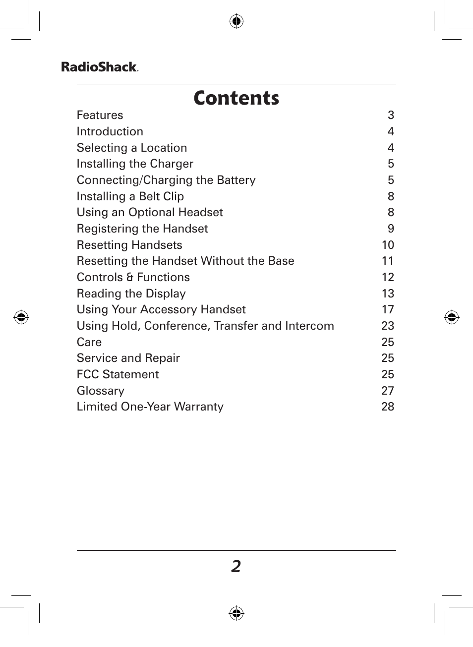 Radio Shack 43-141 User Manual | Page 2 / 28