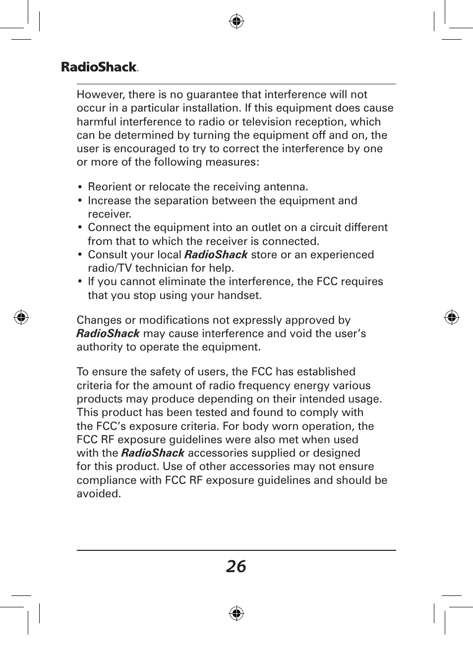 Radio Shack 43-141 User Manual | Page 26 / 28