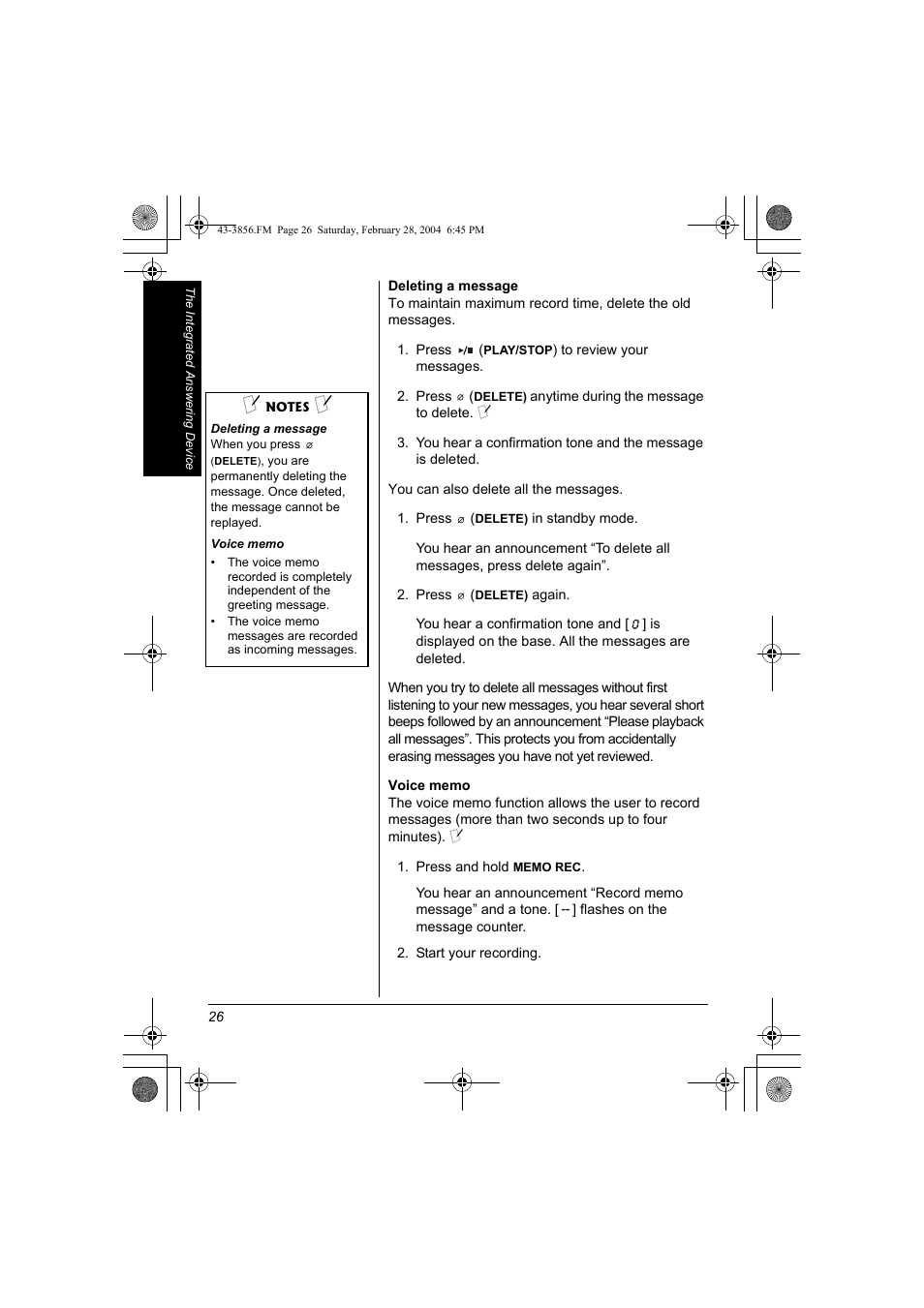 Radio Shack 43-3856 User Manual | Page 26 / 36