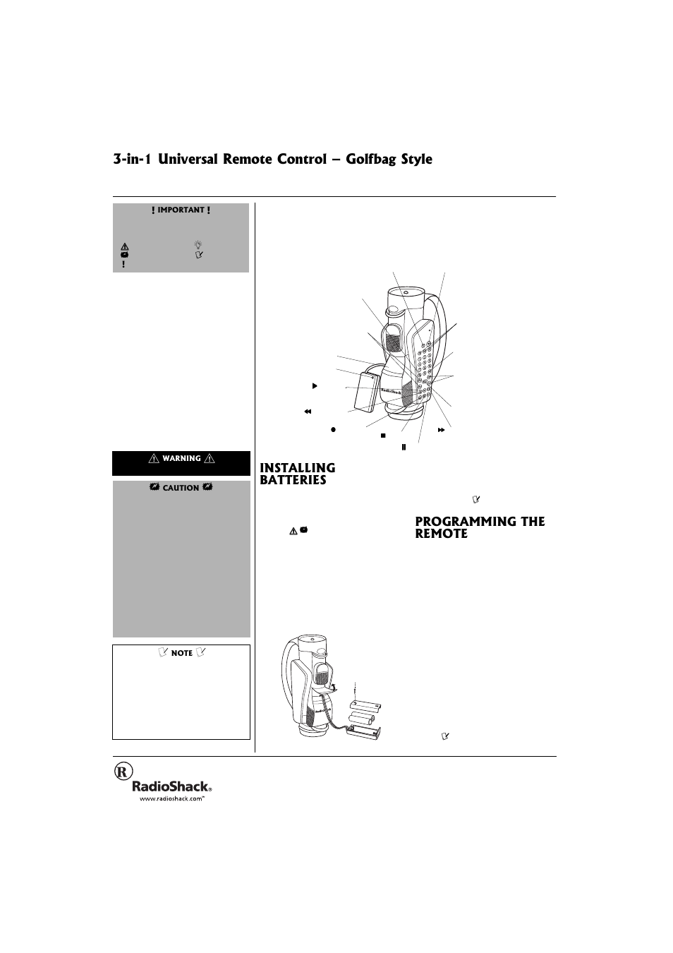 Radio Shack 15-2127 User Manual | 4 pages