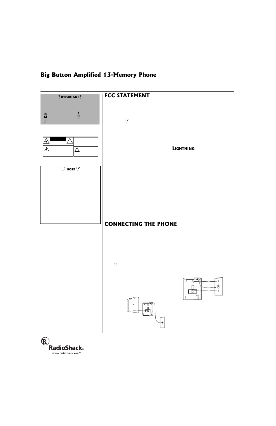 Radio Shack 43-3241 User Manual | 2 pages