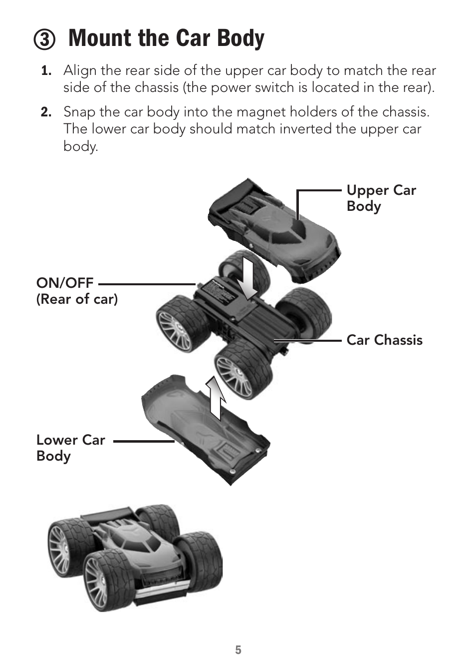 Mount the car body | Radio Shack 60-501 User Manual | Page 5 / 10